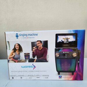 New Karaoke Singing Machine Portable Bluetooth Speaker Microphone Light Show Par